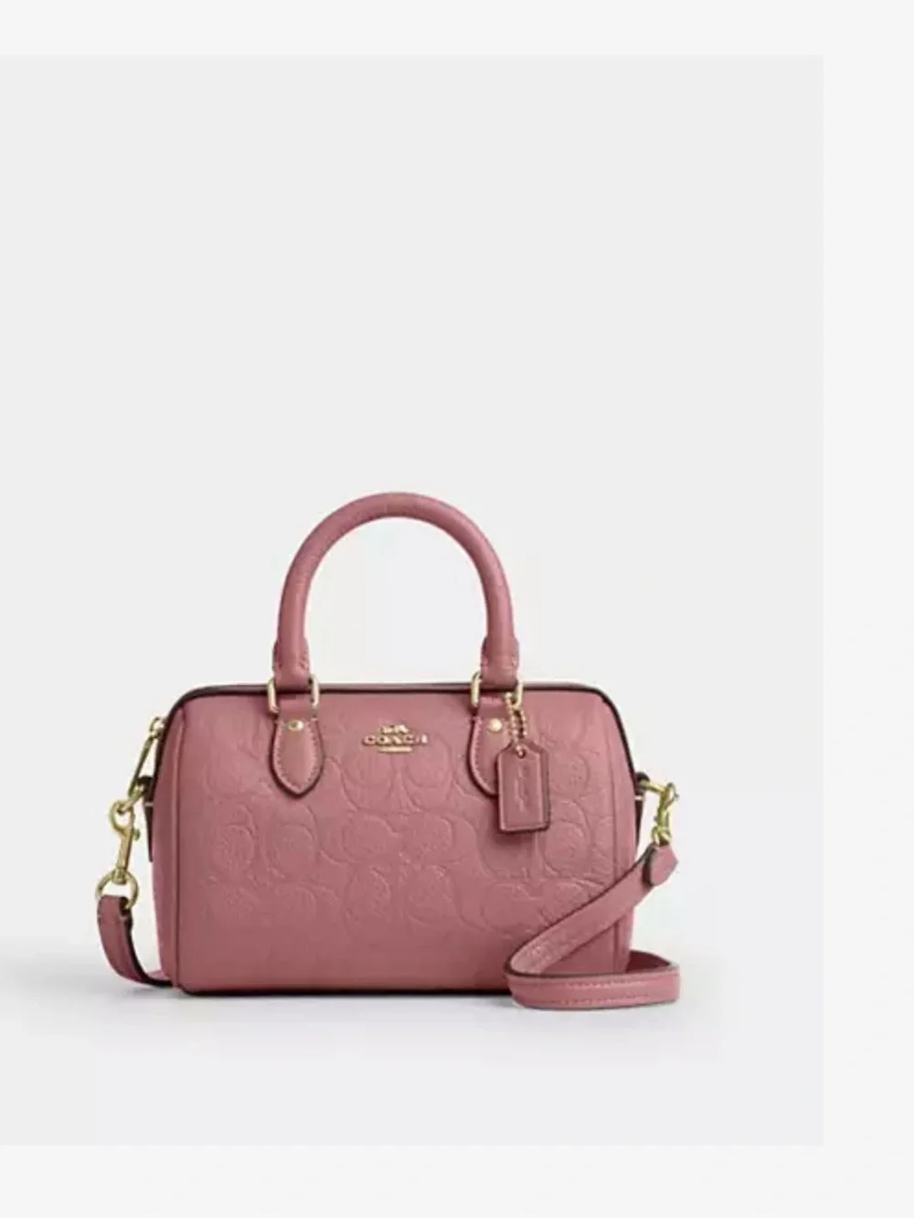 Coach Pink Leather Mini Satchel with Gold Charm Chain - Picture 5 of 6